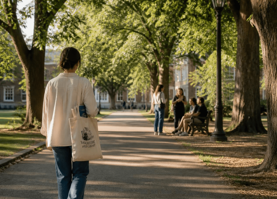 Personne marchant vers un groupe en pleine nature, symbole du bénévolat, du lien social et de l'engagement humain, illustrant un article de Sophronisons dans le Cambrésis.